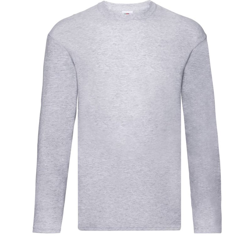 Fruit Of The Loom Mens R Long-sleeved T-shirt In Grey