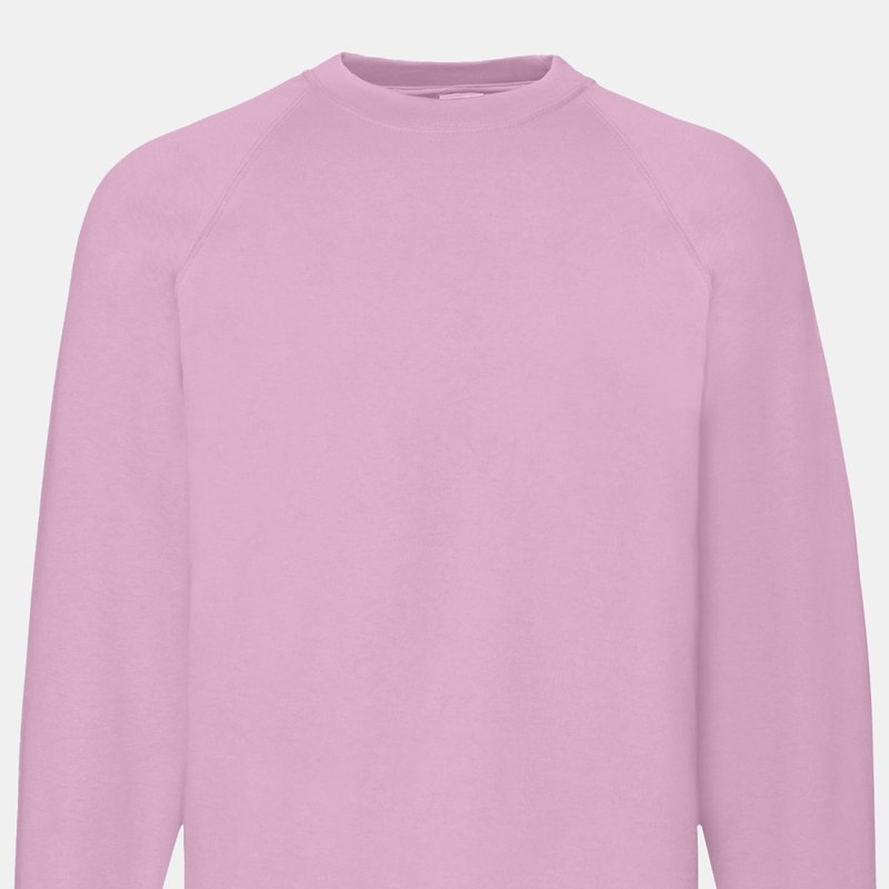 Fruit Of The Loom Mens Raglan Sleeve Belcoro® Sweatshirt In Pink
