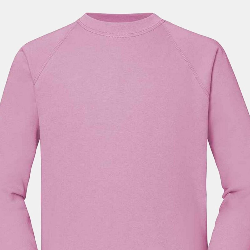 Fruit Of The Loom Unisex Adult Classic Raglan Sweatshirt In Pink