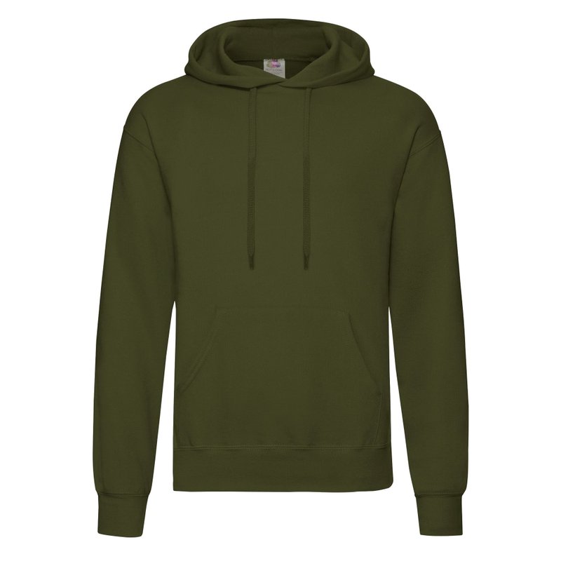 Fruit Of The Loom Unisex Adults Classic Hooded Sweatshirt In Green