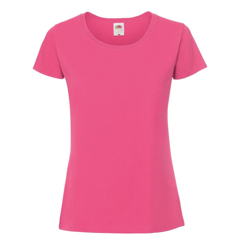 Shop Fruit Of The Loom Womens/ladies Fit Ringspun Premium Tshirt In Pink