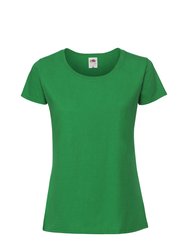 Womens/Ladies Fit Ringspun Premium Tshirt - Kelly Green - Kelly Green