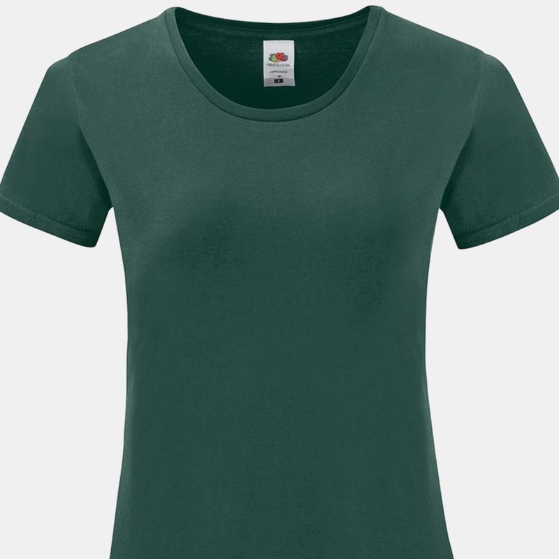 Fruit Of The Loom Womens/ladies Iconic T-shirt In Green