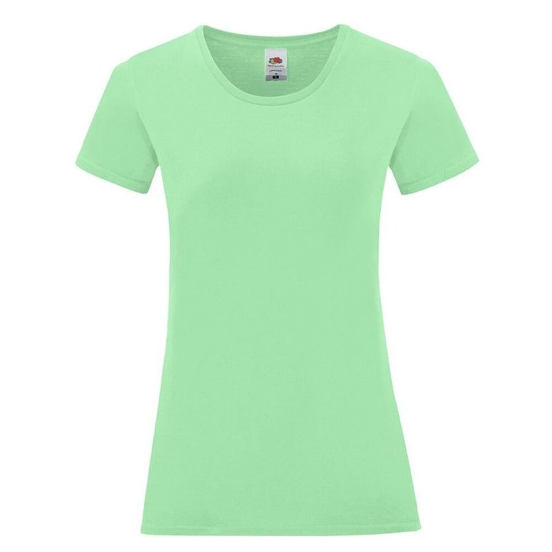Shop Fruit Of The Loom Womens/ladies Iconic T-shirt In Green