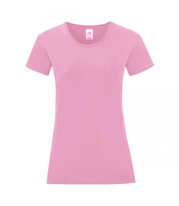 Fruit Of The Loom Womens/ladies Iconic T-shirt In Pink