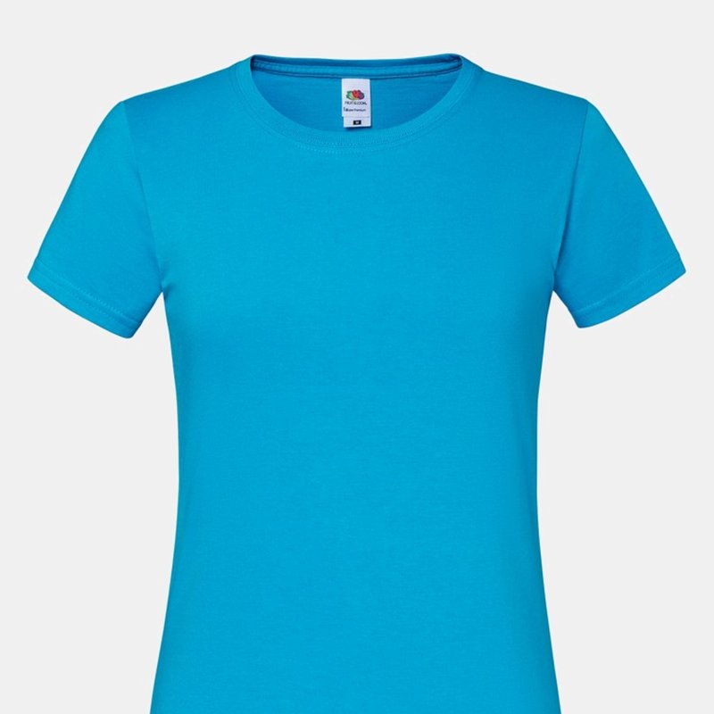 Fruit Of The Loom Womens/ladies Premium Ringspun Cotton Lady Fit T-shirt In Blue