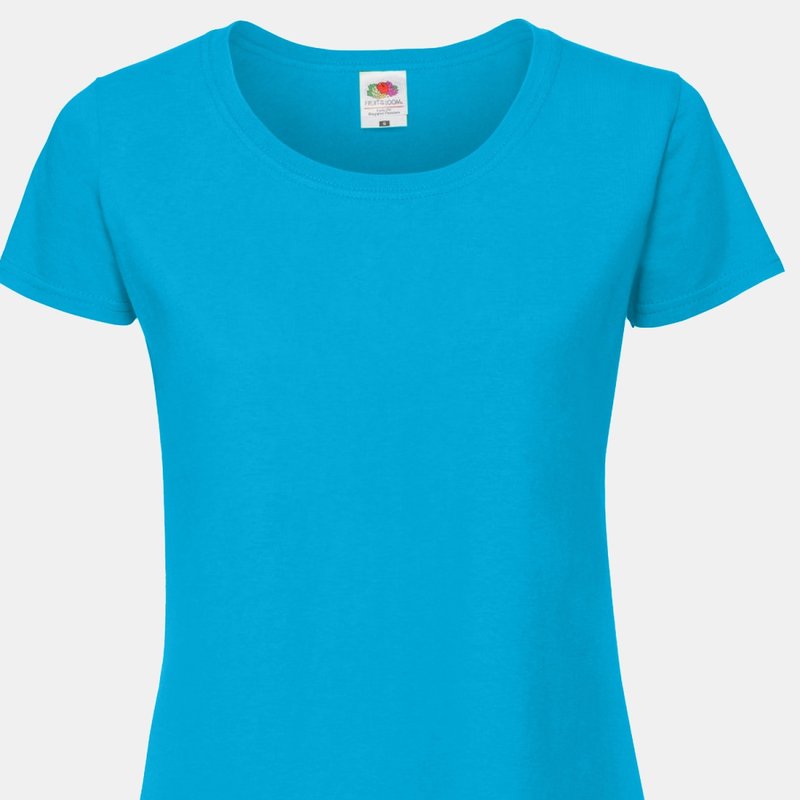 Fruit Of The Loom Womens/ladies Ringspun Premium T-shirt In Blue