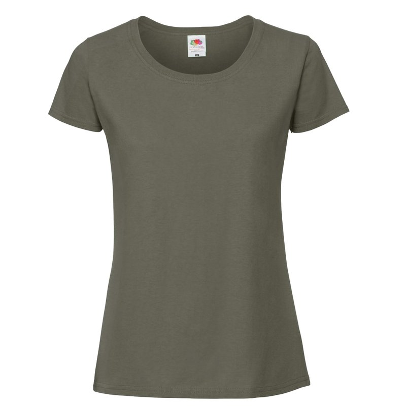 Fruit Of The Loom Womens/ladies Ringspun Premium T-shirt In Green