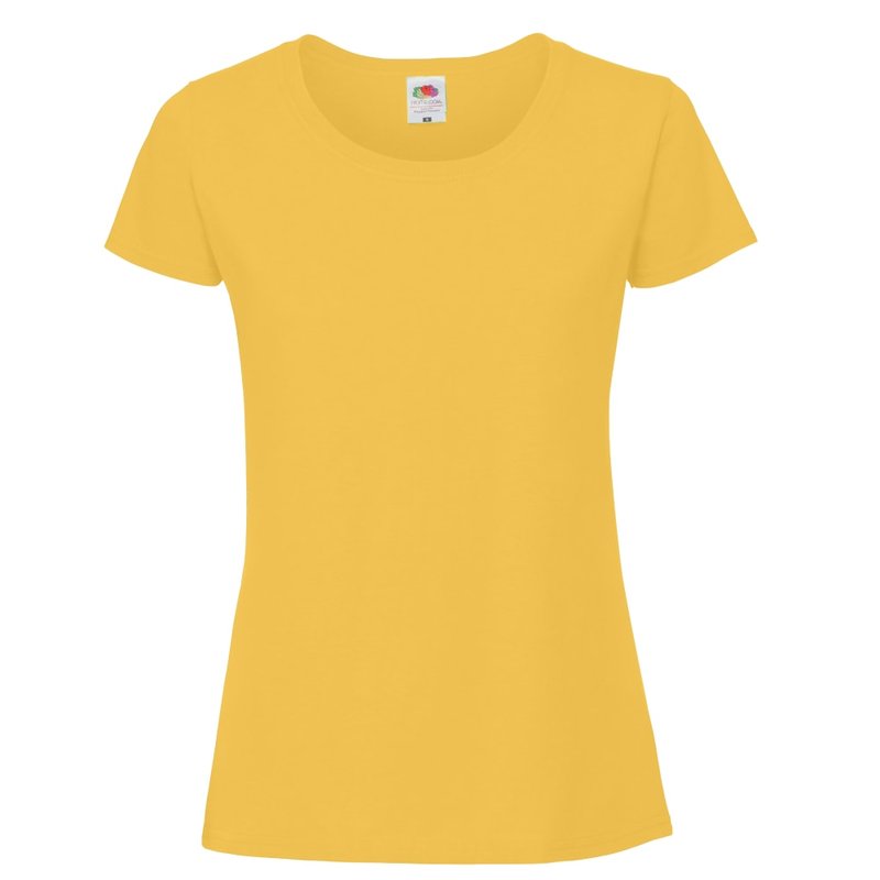 Fruit Of The Loom Womens/ladies Ringspun Premium T-shirt In Yellow