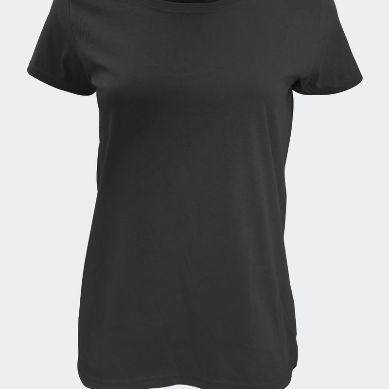 Shop Fruit Of The Loom Womens/ladies Short Sleeve Lady-fit Original T-shirt In Black