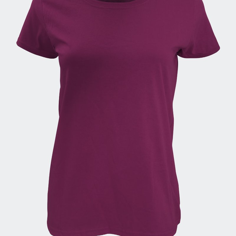 Fruit Of The Loom Womens/ladies Short Sleeve Lady-fit Original T-shirt In Purple