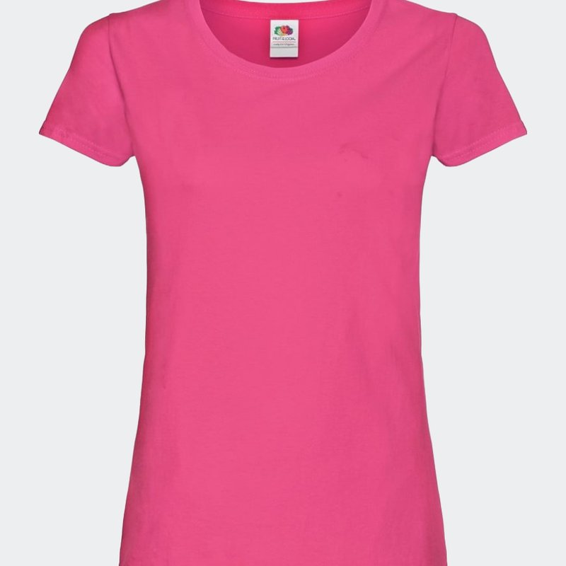 Shop Fruit Of The Loom Womens/ladies Short Sleeve Lady-fit Original T-shirt In Pink