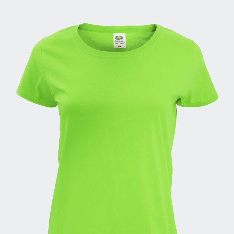Fruit Of The Loom Womens/ladies Short Sleeve Lady-fit Original T-shirt In Green