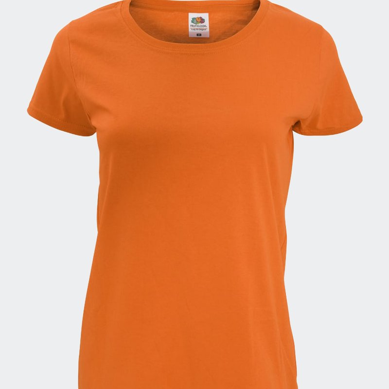 Fruit Of The Loom Womens/ladies Short Sleeve Lady-fit Original T-shirt In Orange