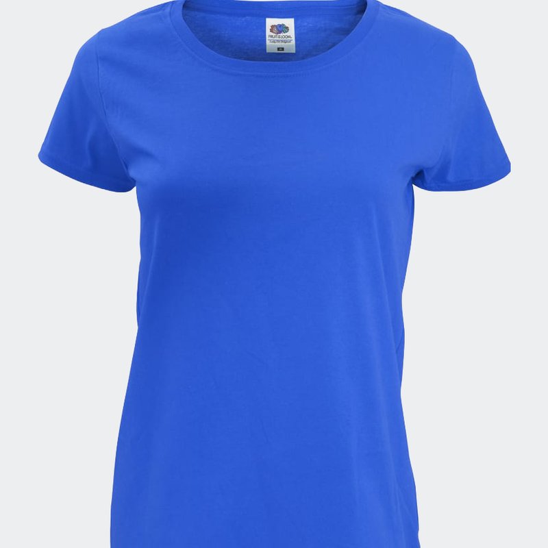 Fruit Of The Loom Womens/ladies Short Sleeve Lady-fit Original T-shirt In Blue