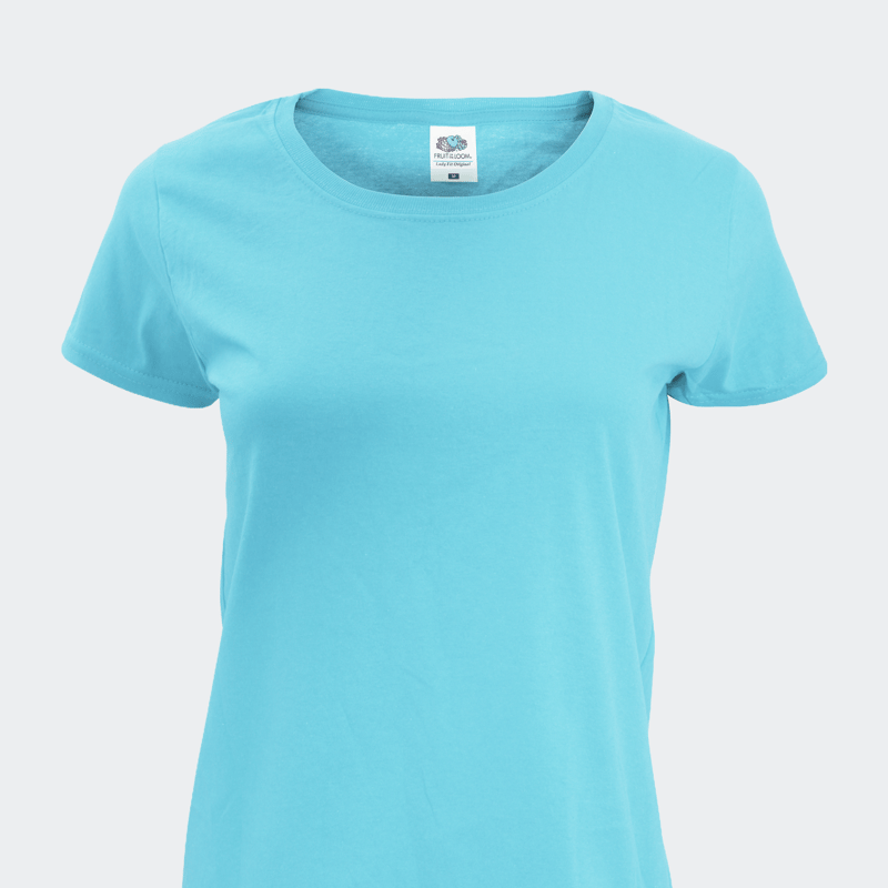 Fruit Of The Loom Womens/ladies Short Sleeve Lady-fit Original T-shirt In Blue
