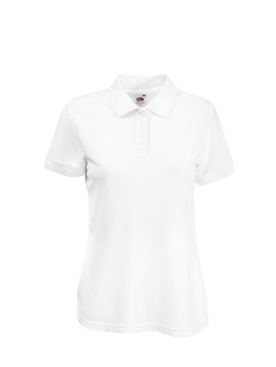Fruit of the Loom Womens Lady-Fit 65/35 Short Sleeve Polo Shirt - White product