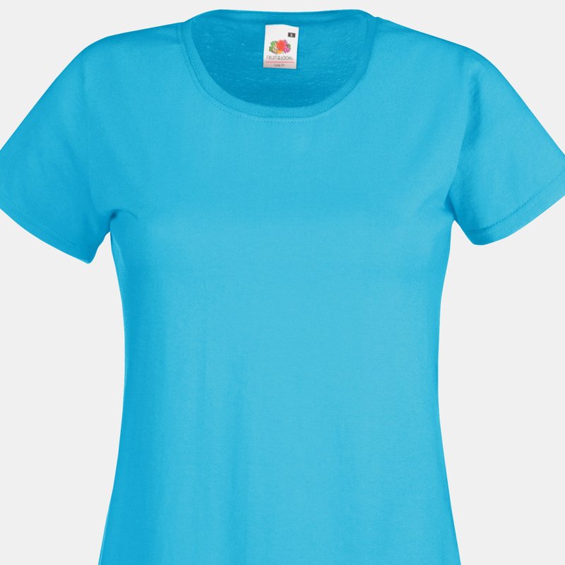 Fruit Of The Loom Womens Lady Fit Valueweight Short Sleeve T-shirt In Blue