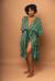 Akila Kimono Wrap Dress - Octavia Lazer Iguana