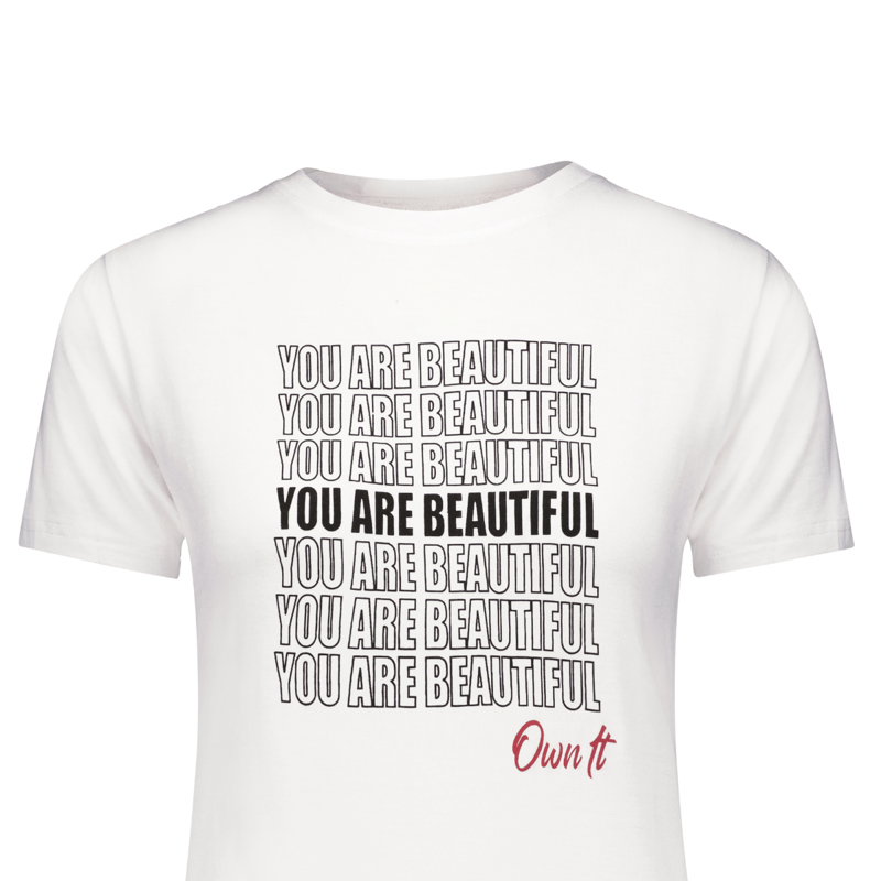 Furkat & Robbie You're Beautiful Own It Cotton T-shirt In White