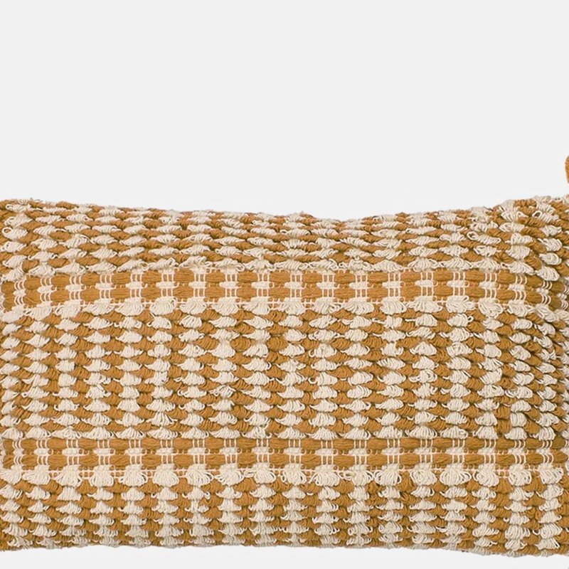 Furn Ayaan Pom Pom Throw Pillow Cover In Yellow