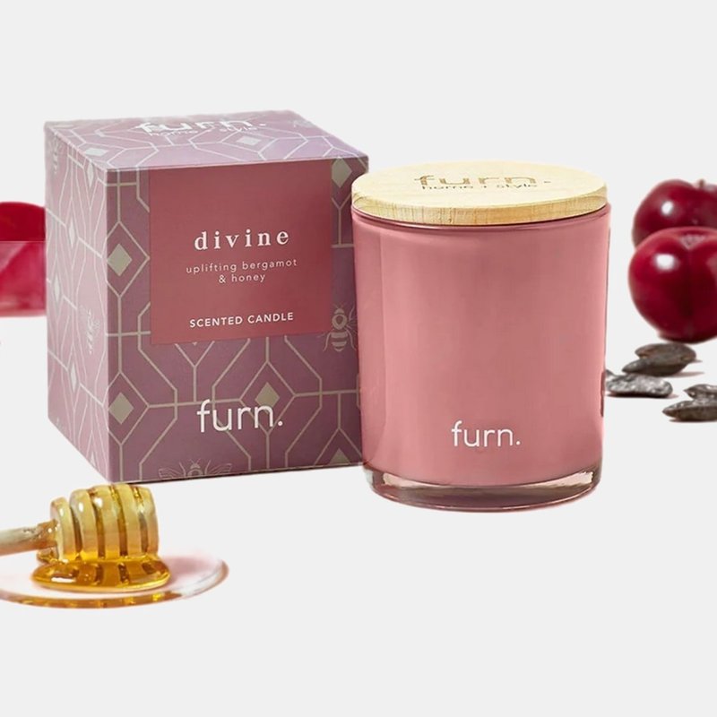 Furn Bee Deco Divine Glass Scented Candle In Pink