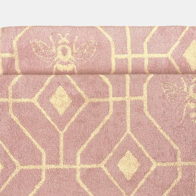 Furn Bee Deco Geometric Jacquard Bath Towel In Pink
