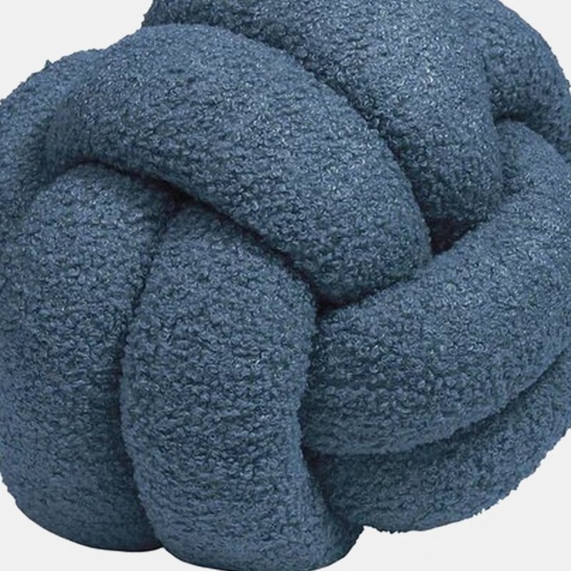 Furn Boucle Fleece Knotted Throw Pillow In Blue