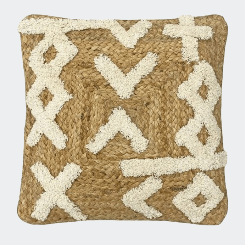 Furn Camfa Jute Braided Throw Pillow Cover- Natural In Brown