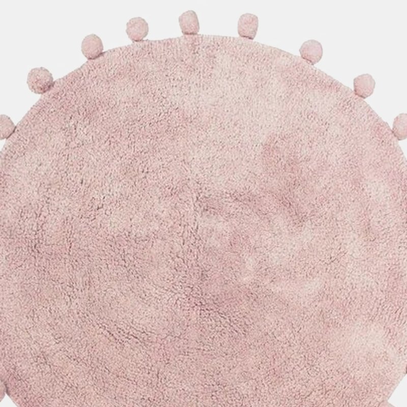 Furn Circle Pom Pom Bath Mat In Pink