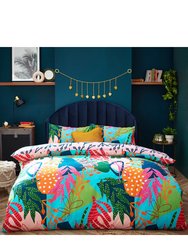 Coralina Palm Leaf Duvet Set - Multicolored (Full) (UK - Double) - Multicolored