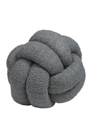 Furn Boucle Fleece Knotted Throw Pillow - Charcoal - Charcoal