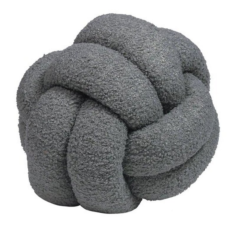 Furn Boucle Fleece Knotted Throw Pillow In Grey
