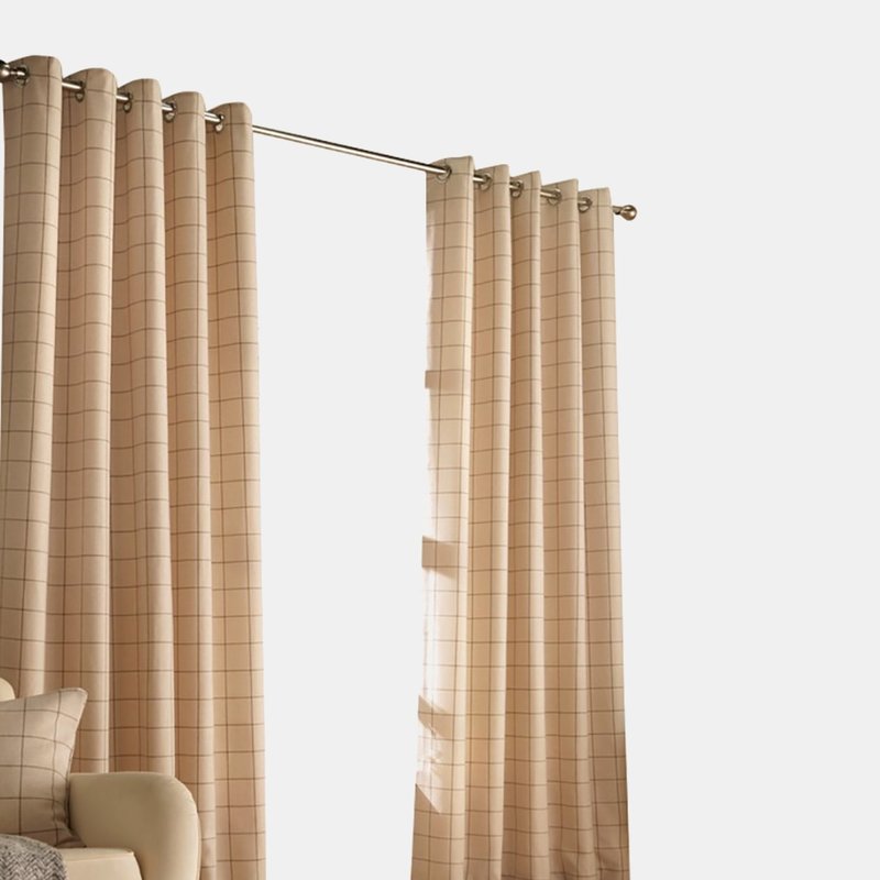 Furn Ellis Ringtop Eyelet Curtains (natural) (90 X 54 In) In Brown