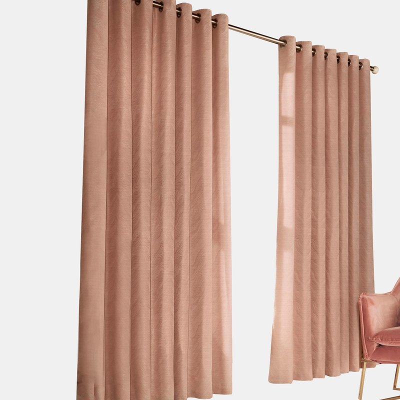 Furn Himalaya Jacquard Design Eyelet Curtains (pair) (blush Pink) (90x72in) (90x72in)