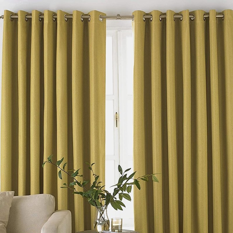 Shop Furn Moon Eyelet Curtains (ochre Yellow) (one Size) (one Size)