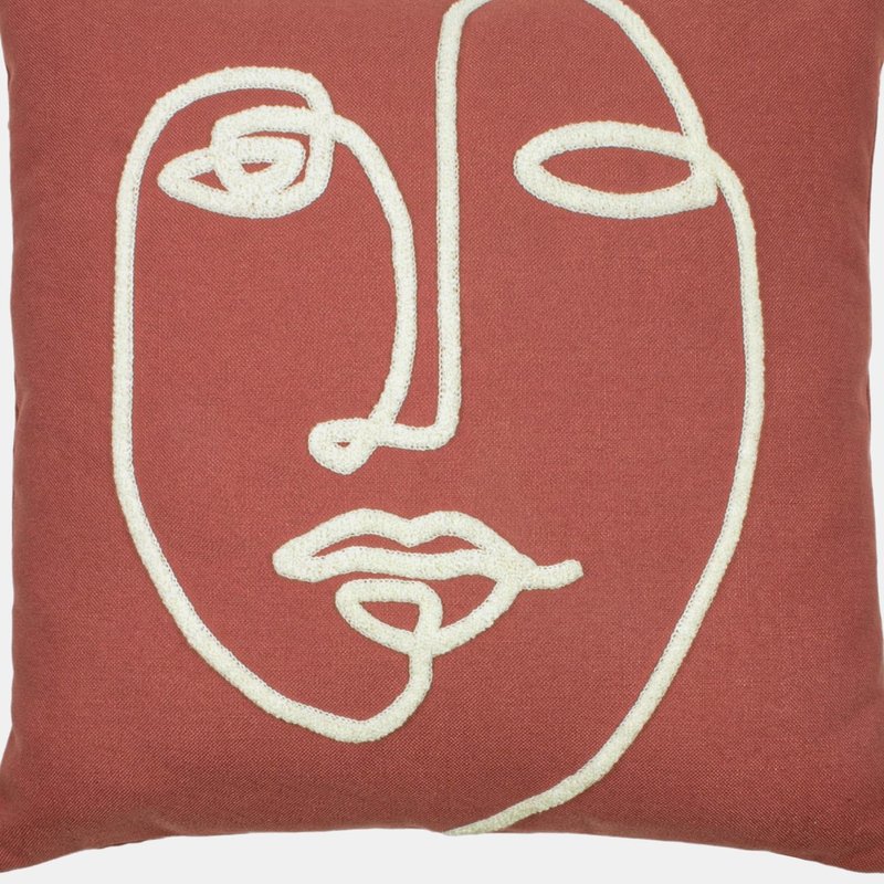 Shop Furn Uno Face Throw Pillow Cover (brick Red) (one Size)