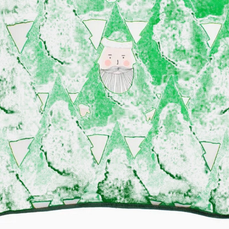 Furn Hide + Seek Santa Claus Throw Pillow Cover In Green