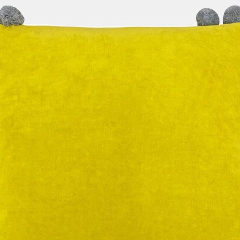 Furn Hoola Pom Pom Throw Pillow Cover- Yellow/gray