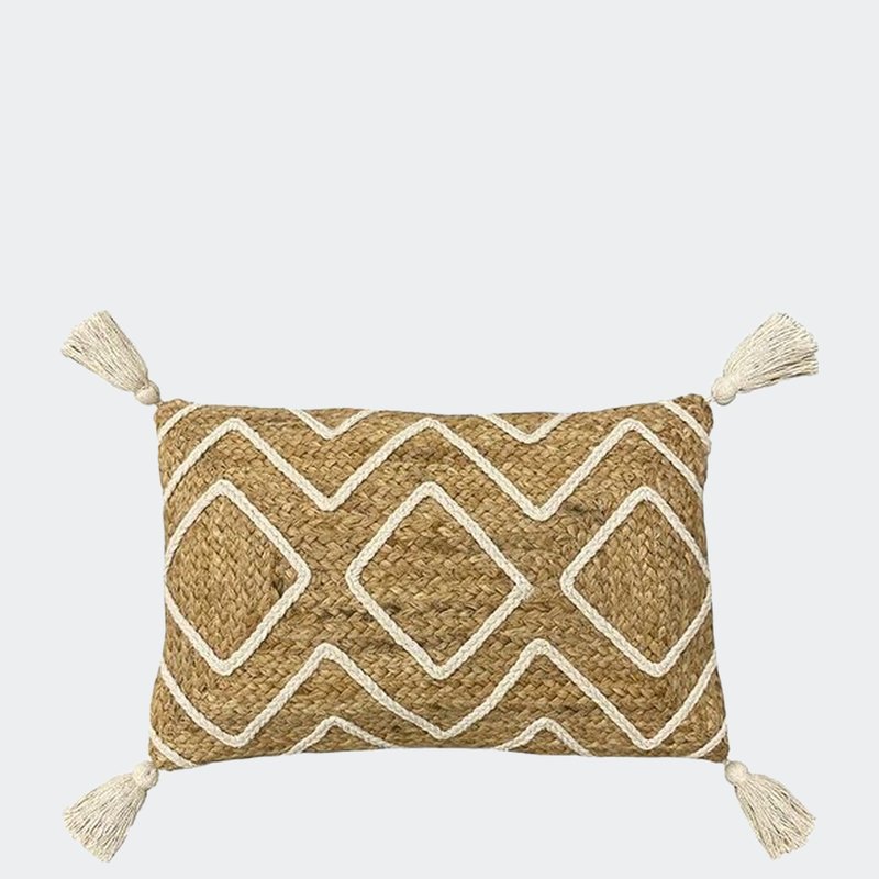 Furn Jute Braided Throw Pillow Cover In Brown