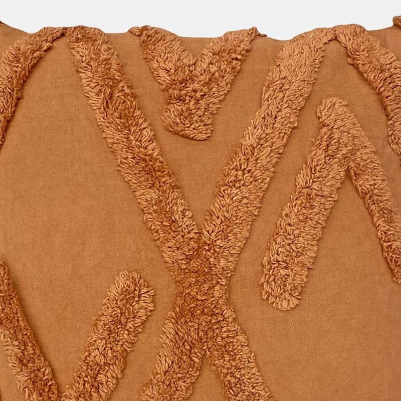 Furn Kamjo Tufted Geometric Throw Pillow Cover Rust In Brown