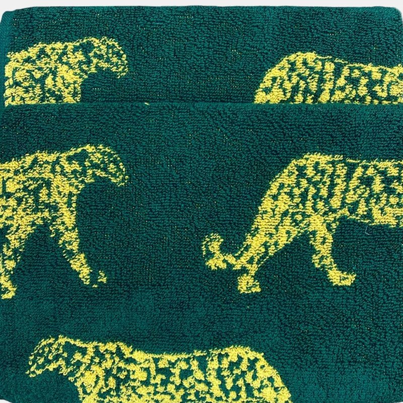Furn Leopard Jacquard Hand Towel In Blue