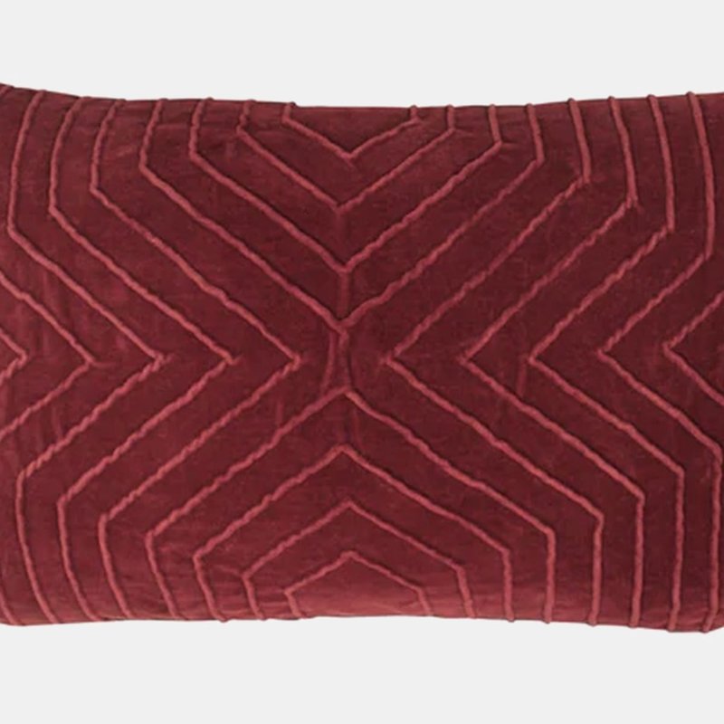 Furn Mahal Geometric Throw Pillow Cover In Red