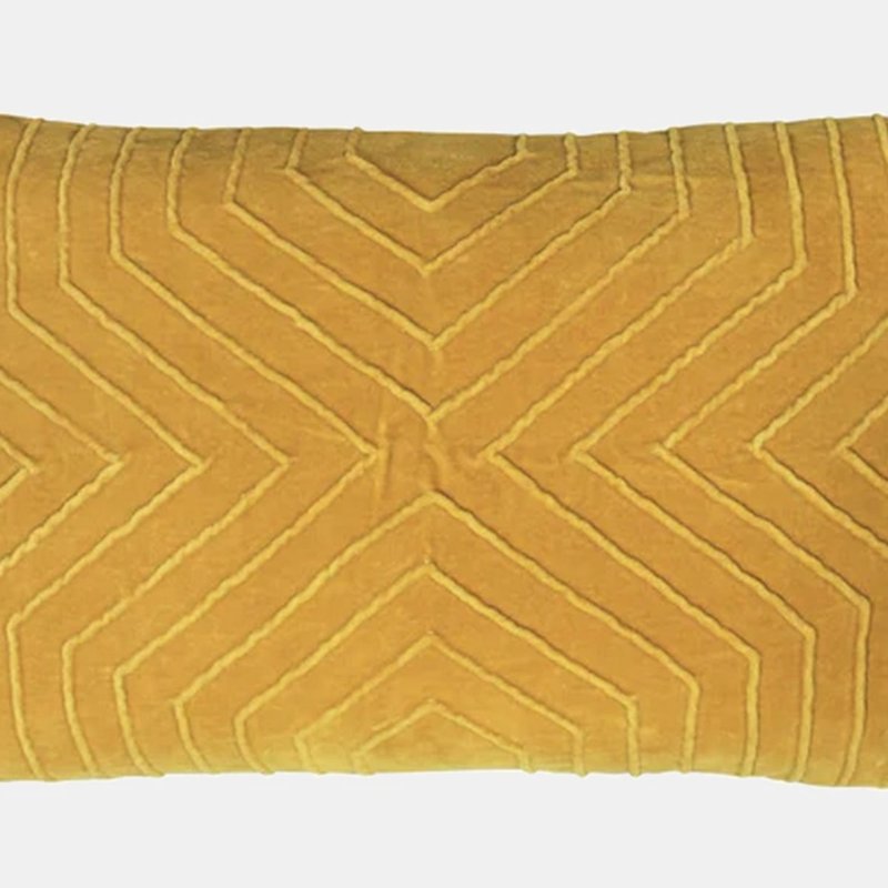 Furn Mahal Geometric Throw Pillow Cover In Yellow