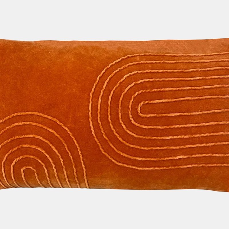 Furn Mangata Velvet Rectangular Throw Pillow Cover One Size In Orange