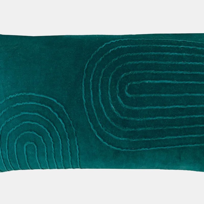 Furn Mangata Velvet Rectangular Throw Pillow Cover Teal- One Size In Green