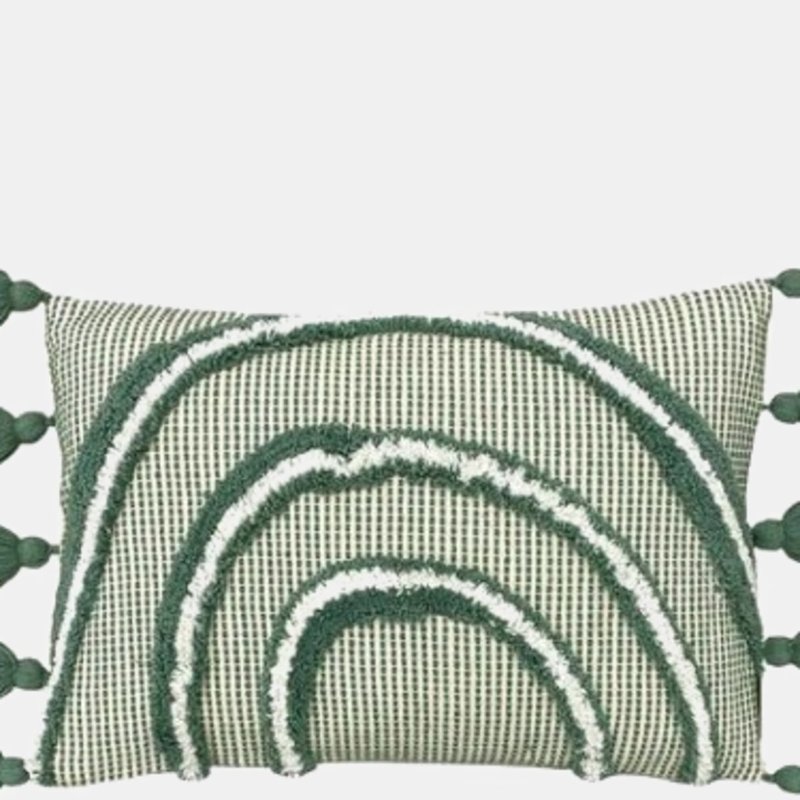 Shop Furn Rainbow Tufted Tassel Throw Pillow Cover In Green