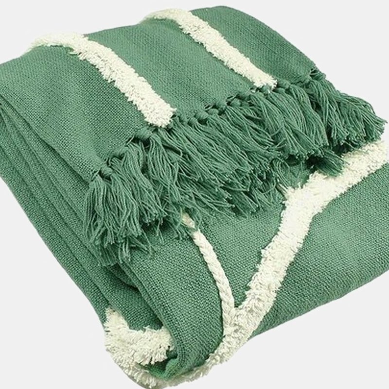 Furn Rainbow Tufted Throw- Sage (one Size) In Green