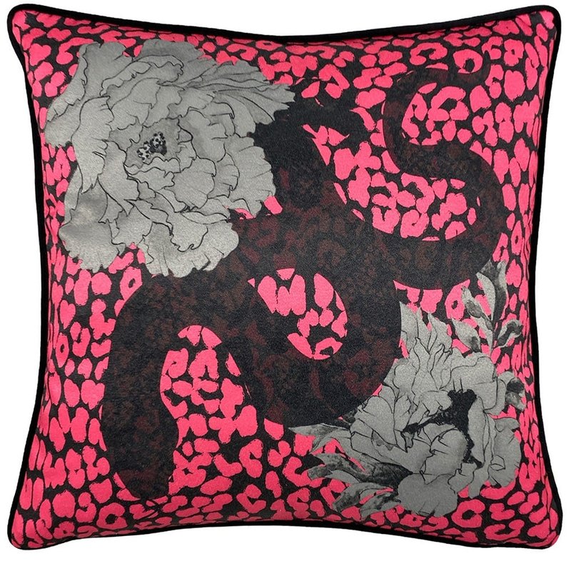 Shop Furn Serpentine Animal Print Throw Pillow Cover In Black