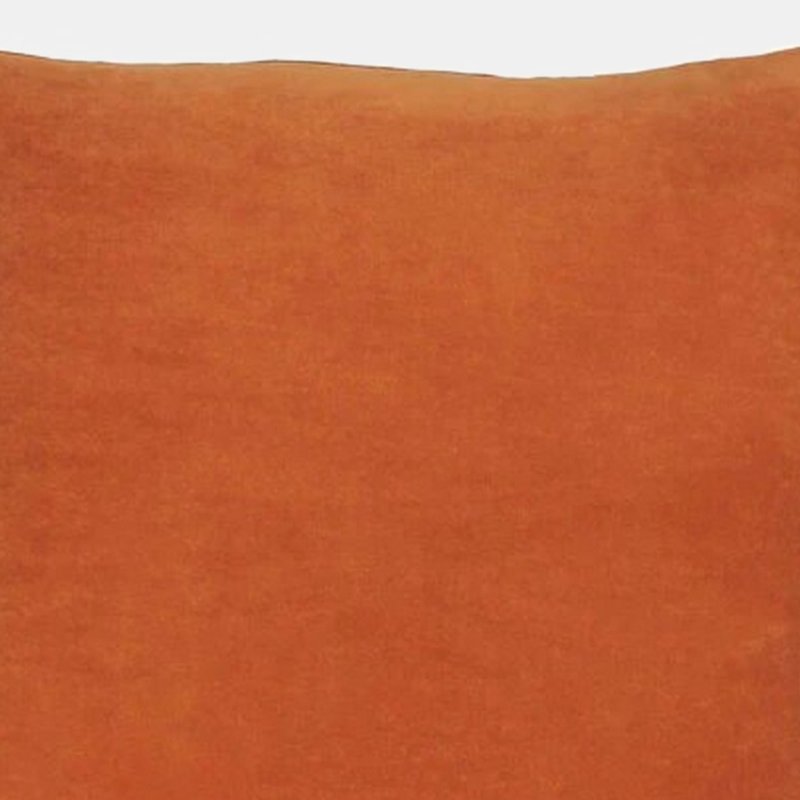 Furn Solo Velvet Square Throw Pillow Cover In Orange